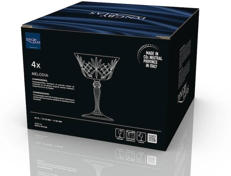 Lyngby Glas Sklenice na šampaňské Melodia 26 cl (4 ks)