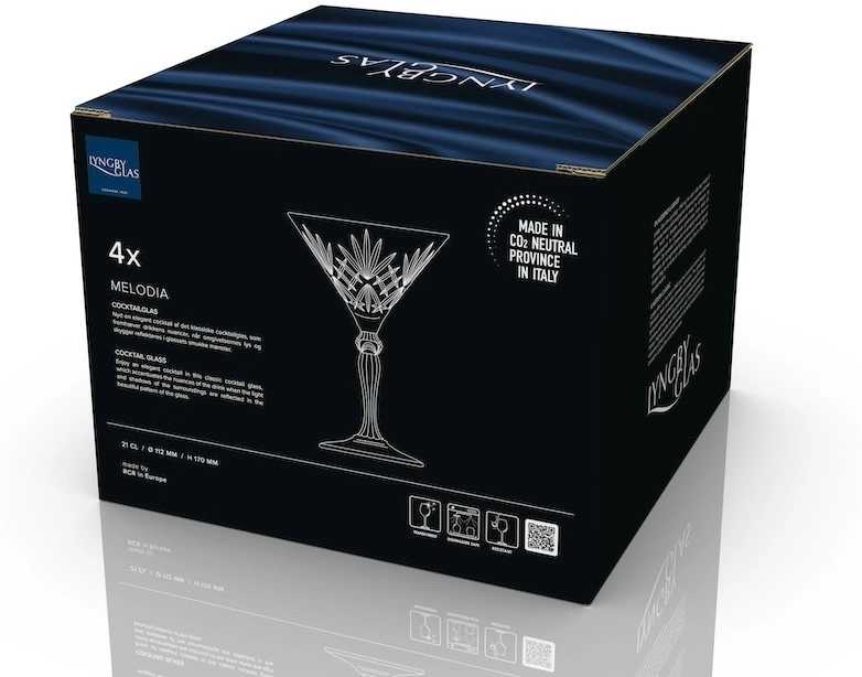 Lyngby Glas Koktejlové sklenice Melodia 21 cl (4 ks)