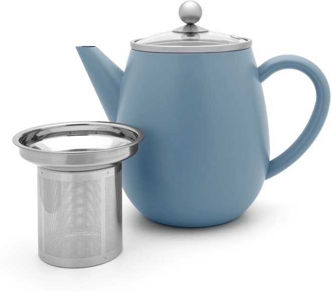 Bredemeijer Dvoustěnná konvička na čaj Duet Eva 1,1l modrá