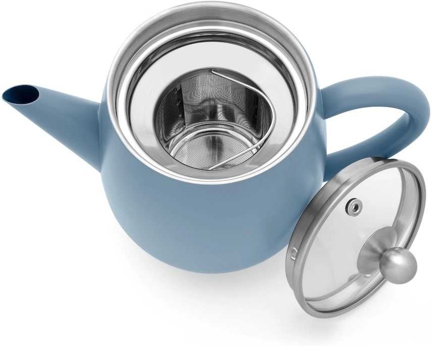 Bredemeijer Dvoustěnná konvička na čaj Duet Eva 1,1l modrá