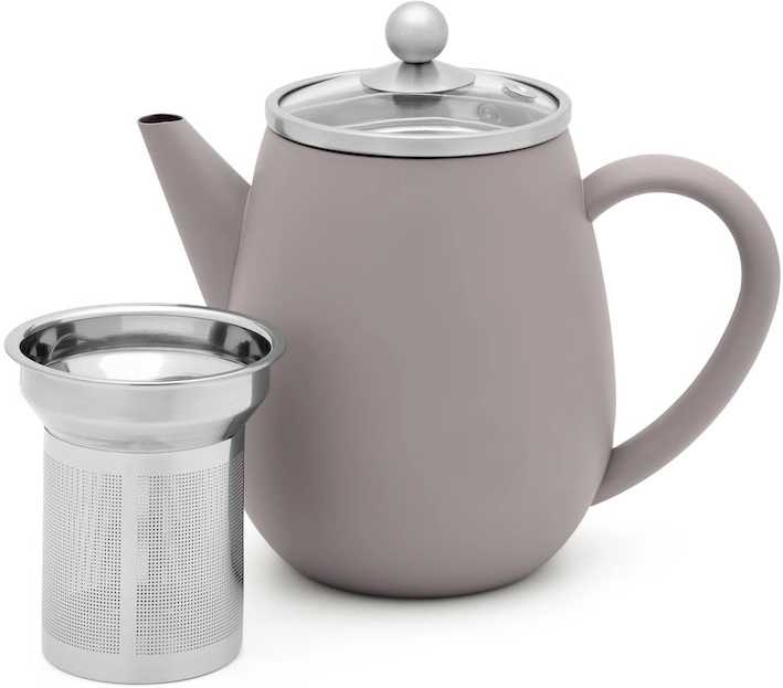 Bredemeijer Dvoustěnná konvička na čaj Duet Eva 0,5l šedá