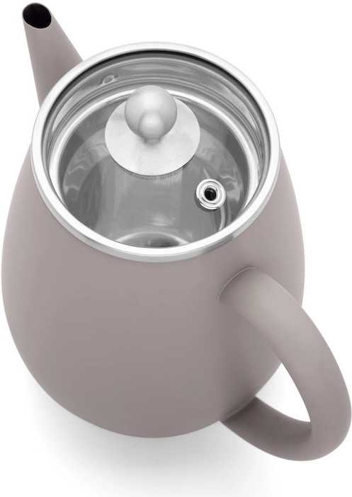 Bredemeijer Dvoustěnná konvička na čaj Duet Eva 0,5l šedá