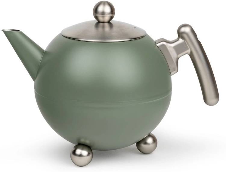Bredemeijer Dvoustěnná konvička na čaj Duet Bella Ronde 1,2L Army Green