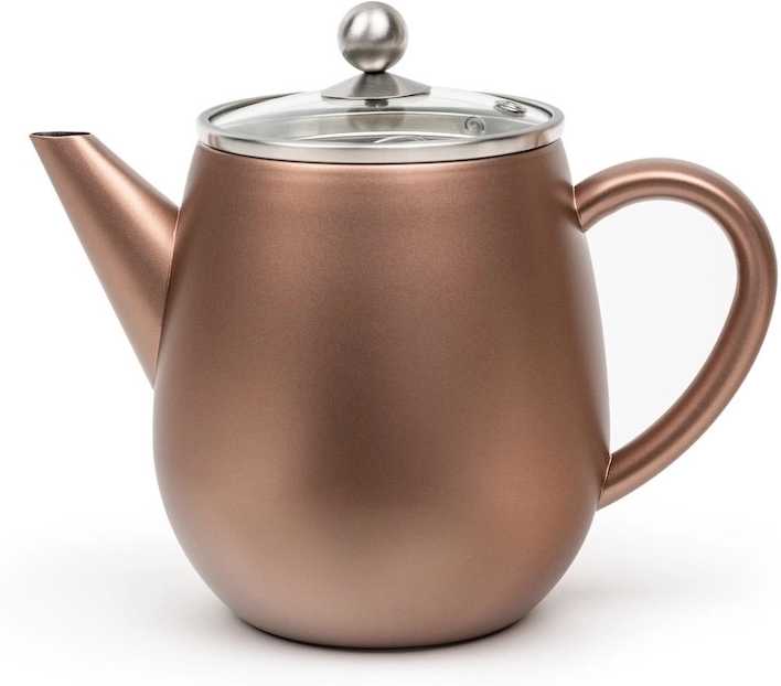 Bredemeijer Dvoustěnná konvička na čaj Duet Eva 1,1l Rusty Brown