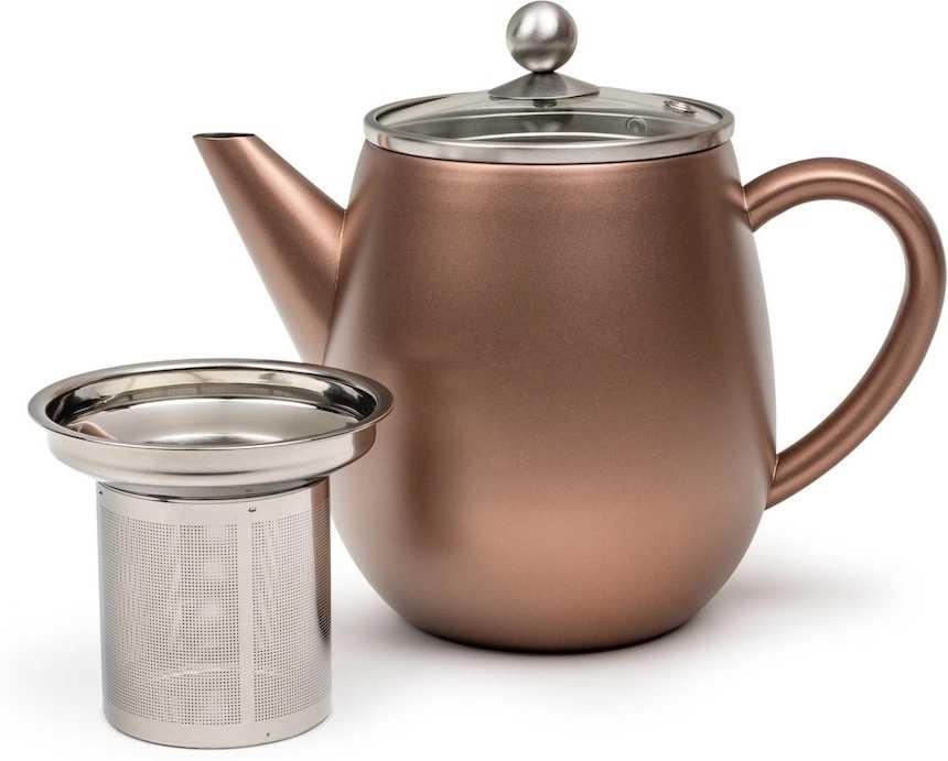 Bredemeijer Dvoustěnná konvička na čaj Duet Eva 1,1l Rusty Brown