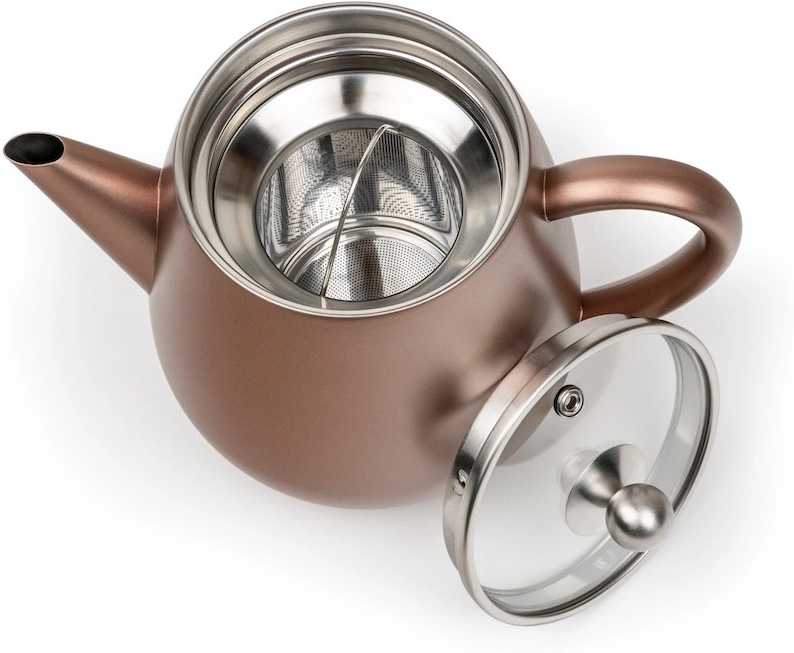 Bredemeijer Dvoustěnná konvička na čaj Duet Eva 1,1l Rusty Brown