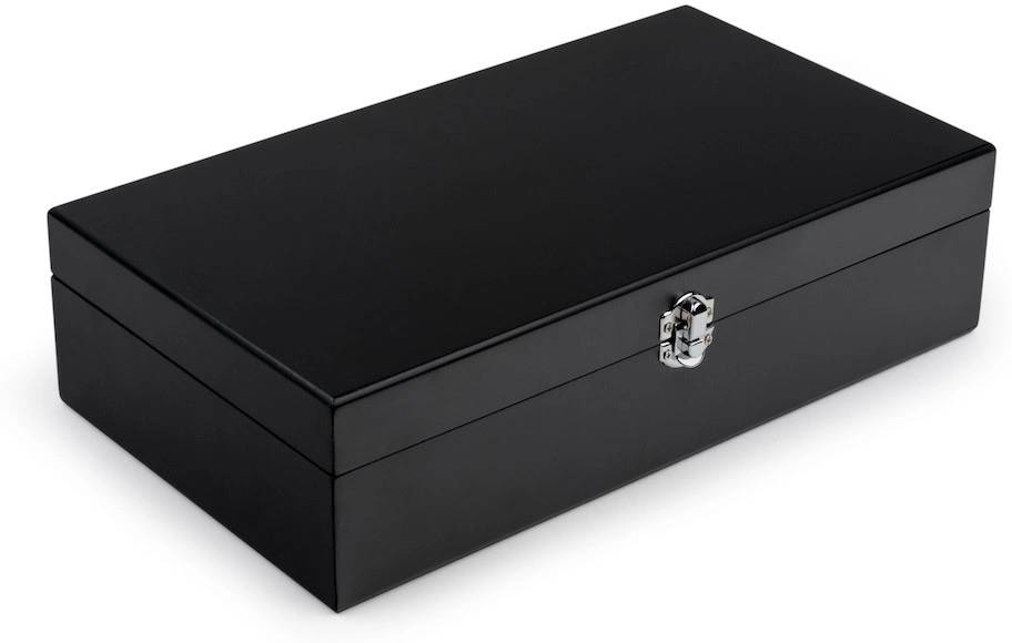 Bredemeijer Krabička na čaj Black (2 dózy na sypaný čaj + odměrka 4 sítka )