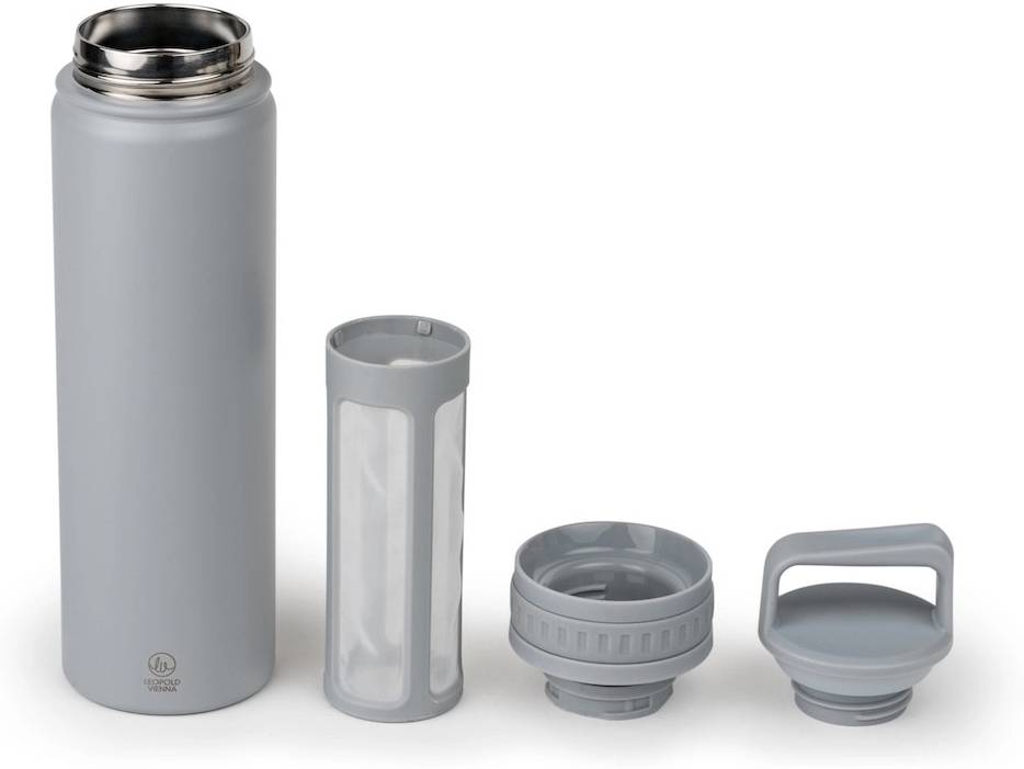 Leopold Vienna Dvostěnná termoláhev  na přípravu Cold Brew Moshi Grey 600ml