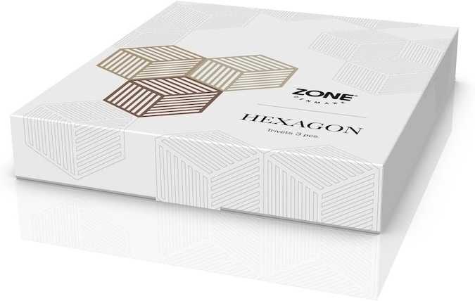 Zone Denmark Sada silikonových podložek pod horké Hexagon (3 ks) Khaki/Warm sand/Almond
