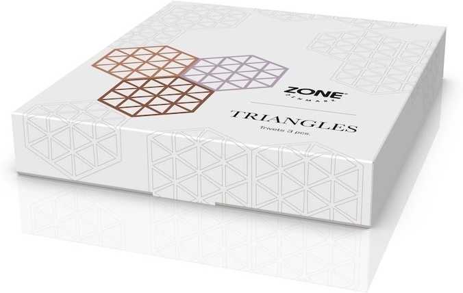 Zone Denmark Sada silikonových podložek pod horké Triangles (3 ks) Light Terracotta/Lupine/Almond