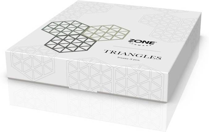 Zone Denmark Sada silikonových podložek pod horké Triangles (3 ks) Rosemary/Matcha/Olive Taupe