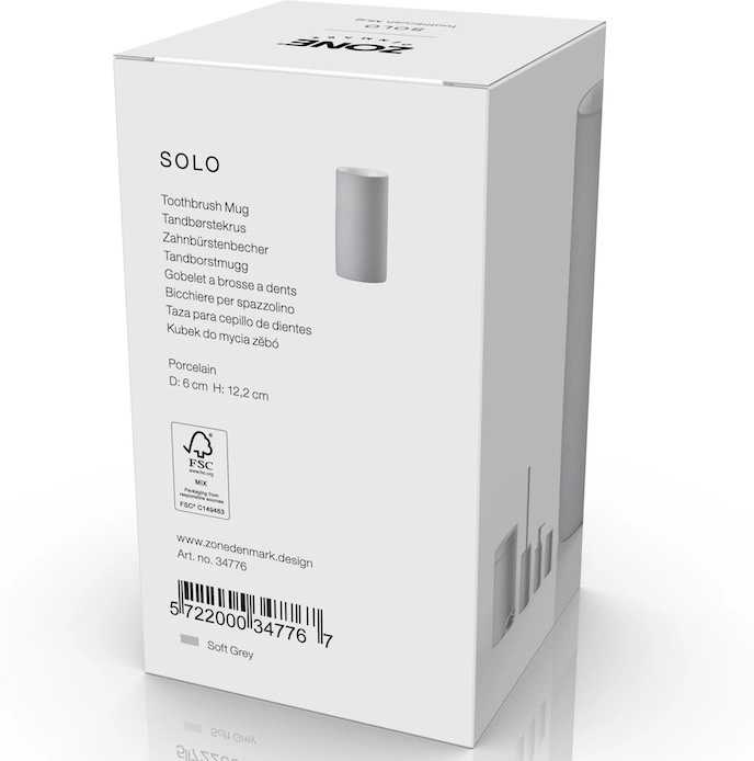 Zone Denmark Kelímek na zubní kartáček Solo Soft Grey