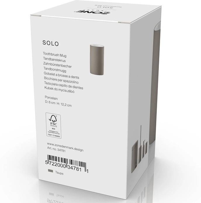 Zone Denmark Kelímek na zubní kartáček Solo Taupe