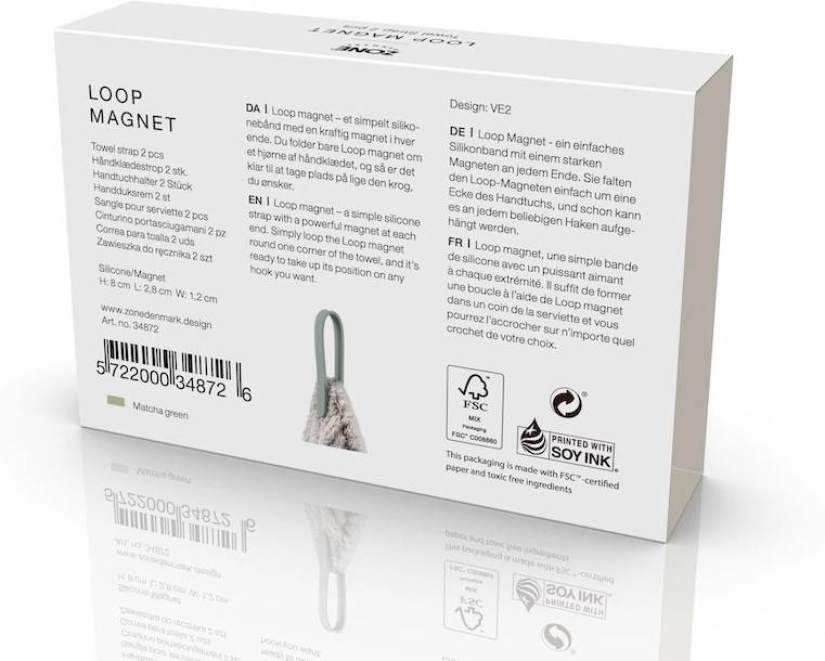 Zone Denmark Magnetické poutko na ručníky (sada 2ks) Matcha Green