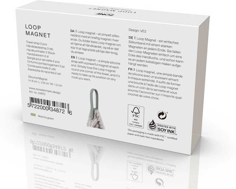 Zone Denmark Magnetické poutko na ručníky (sada 2ks) Matcha Green