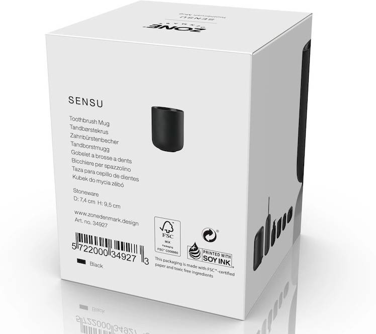 Zone Denmark Kelímek na zubní kartáček Sensu Black