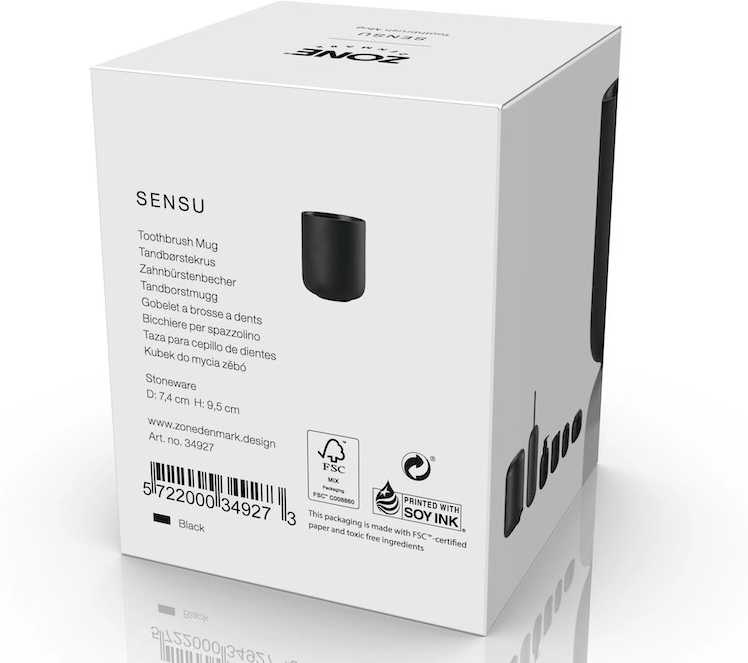 Zone Denmark Kelímek na zubní kartáček Sensu Black