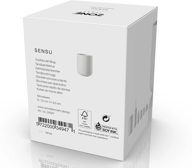 Zone Denmark Kelímek na zubní kartáček Sensu White