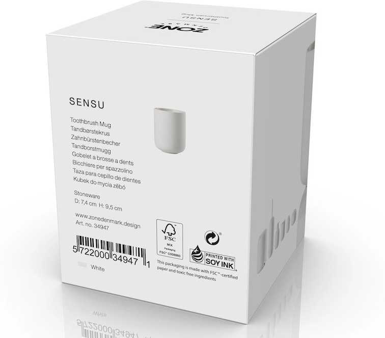 Zone Denmark Kelímek na zubní kartáček Sensu White
