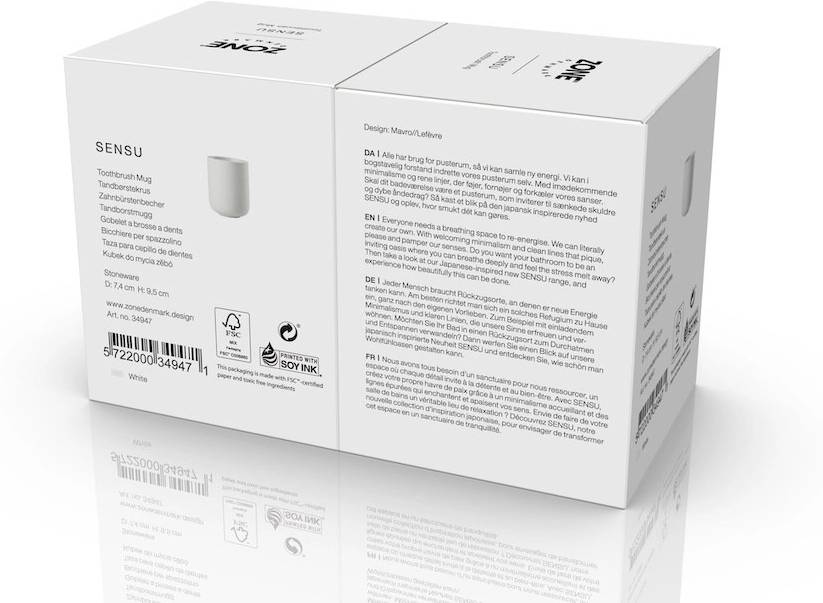 Zone Denmark Kelímek na zubní kartáček Sensu White