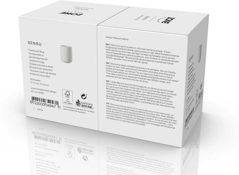 Zone Denmark Kelímek na zubní kartáček Sensu White