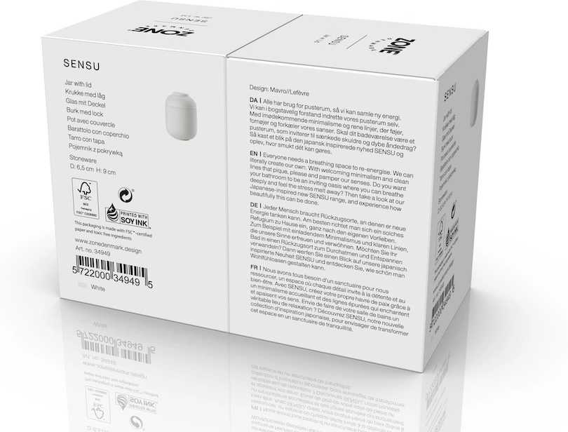 Zone Denmark Dóza s víkem 6,5x9 Sensu White