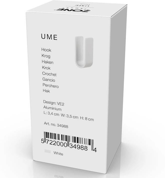 Zone Denmark Kovový háček na zeď Ume White