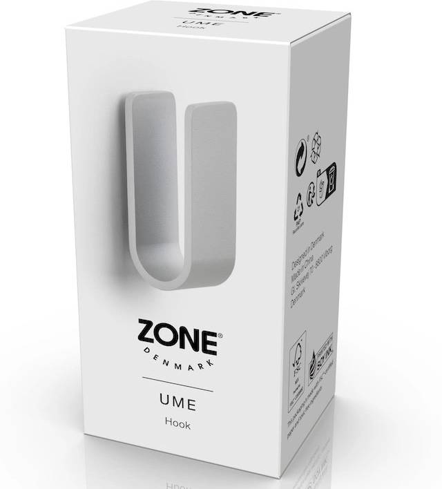 Zone Denmark Kovový háček na zeď Ume Soft Grey
