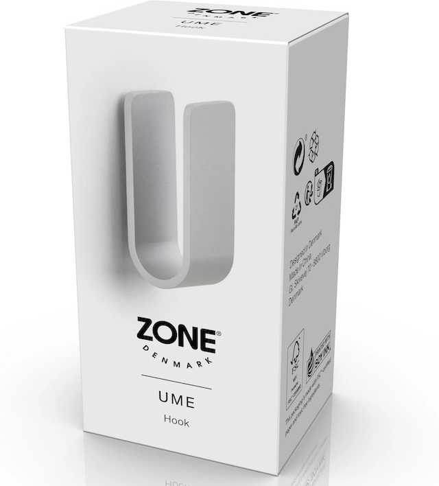 Zone Denmark Kovový háček na zeď Ume Soft Grey