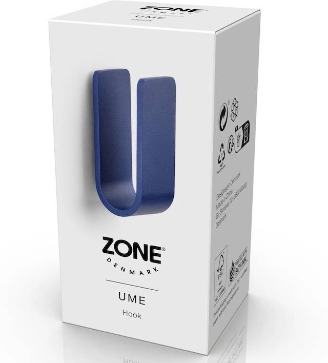 Zone Denmark Kovový háček na zeď Ume Indigo Blue