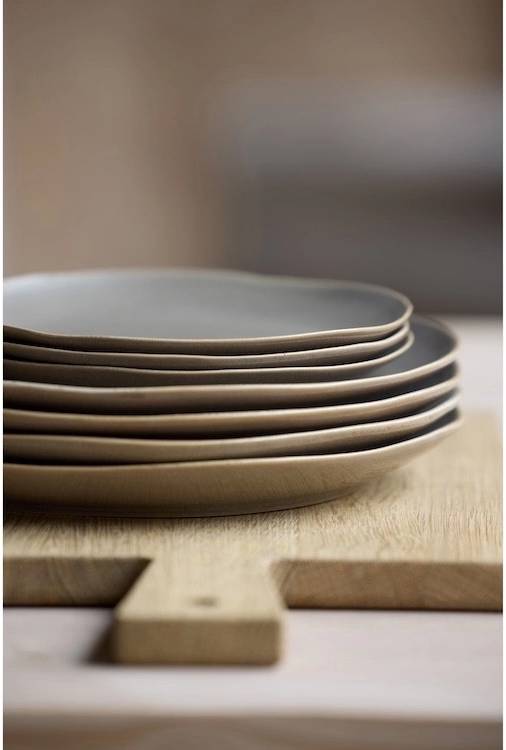 Villa Collection Kameninový mělký talíř Shoku Warm Brown 27 cm