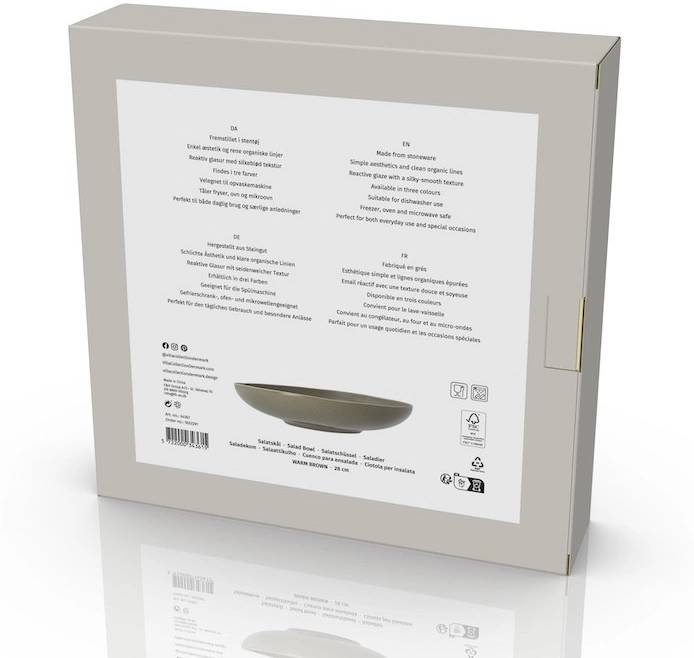 Villa Collection Kameninová salátová mísa Shoku Warm Brown 28 cm