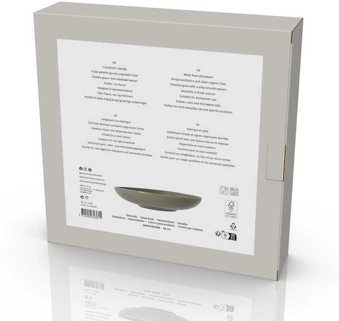 Villa Collection Kameninová salátová mísa Shoku Warm Brown 28 cm