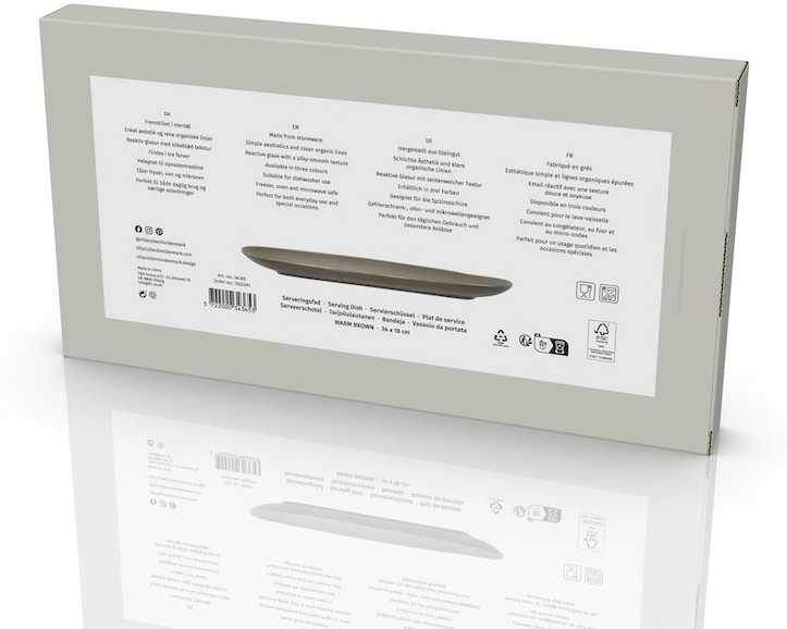 Villa Collection Kameninová servírovací tác Shoku Warm Brown 34x18 cm