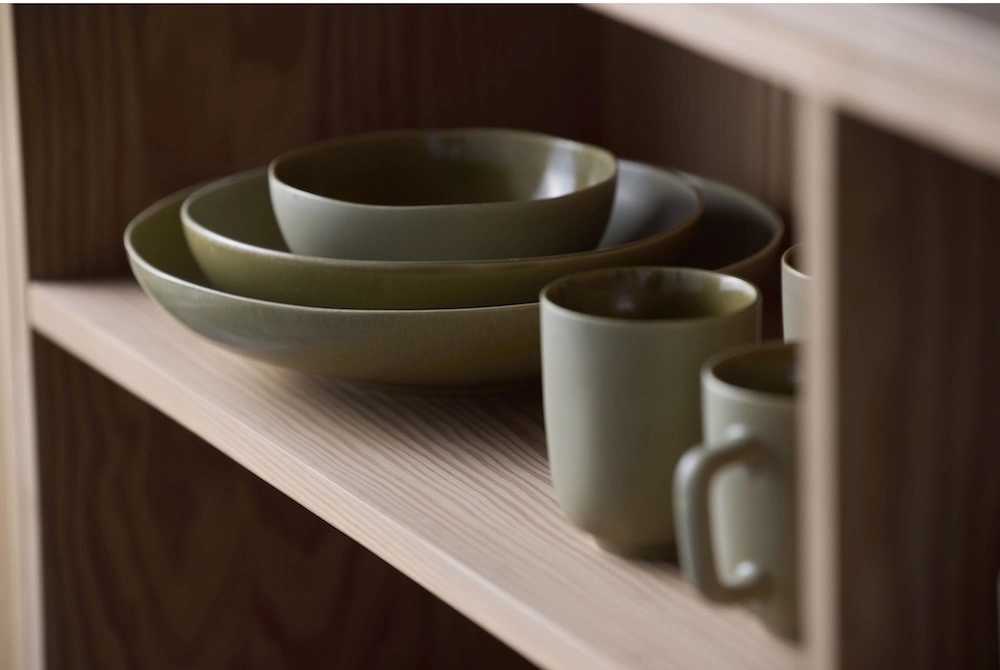 Villa Collection Kameninový hrnek s ouškem Shoku Pure Green 23 cl