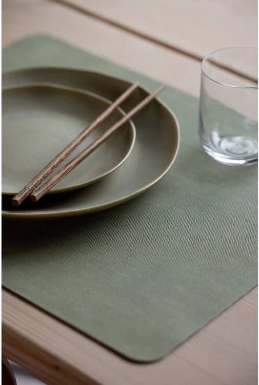 Villa Collection Kameninový mělký talíř Shoku Pure Green 20 cm