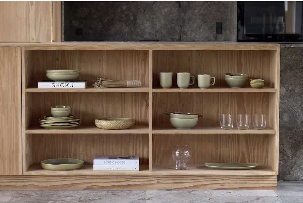 Villa Collection Kameninový mělký talíř Shoku Pure Green 20 cm