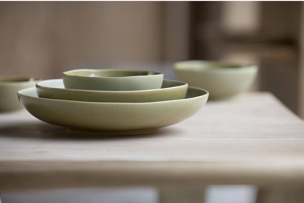 Villa Collection Kameninová polévková miska Shoku Pure Green 23 cm