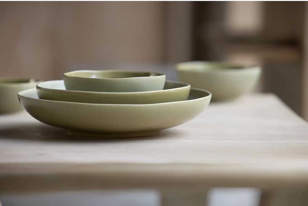 Villa Collection Kameninová salátová mísa Shoku Pure Green 28 cm