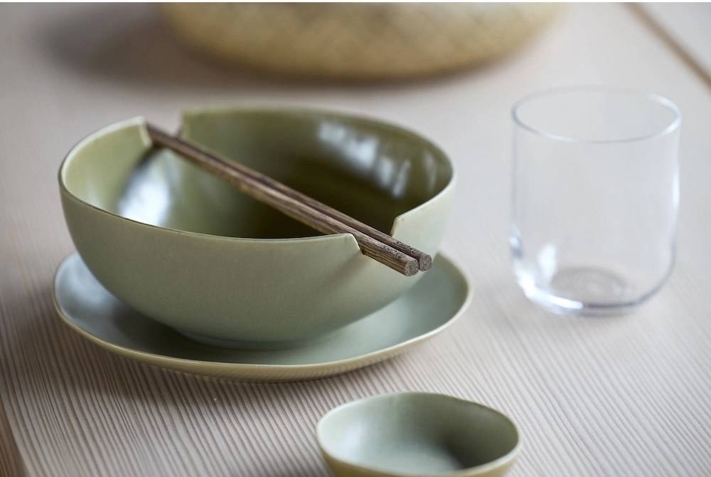 Villa Collection Kameninová Ramen mísa Shoku Pure Green 18,5 cm