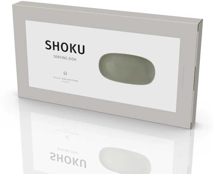 Villa Collection Kameninová servírovací tác Shoku Pure Green 34x18 cm