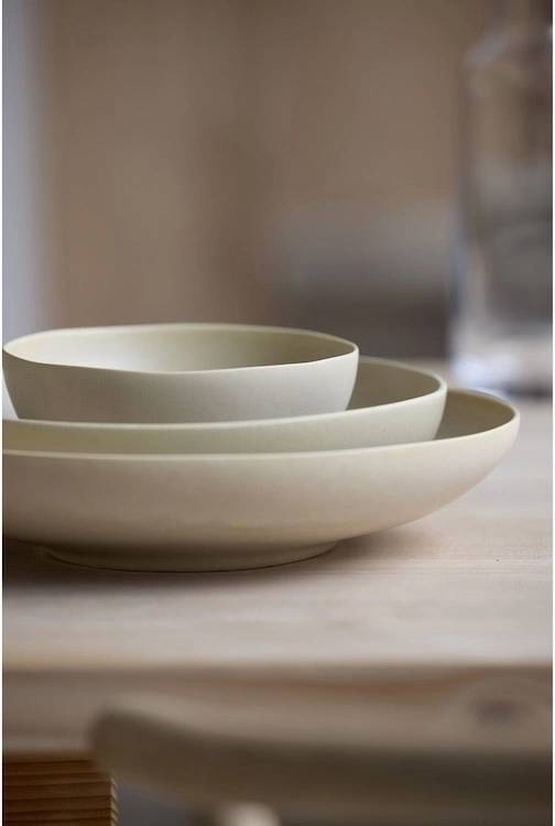 Villa Collection Kameninová salátová mísa Shoku Soft Beige 28 cm