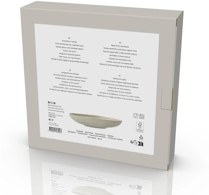 Villa Collection Kameninová salátová mísa Shoku Soft Beige 28 cm