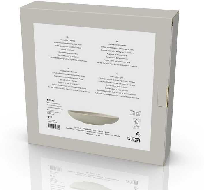 Villa Collection Kameninová salátová mísa Shoku Soft Beige 28 cm