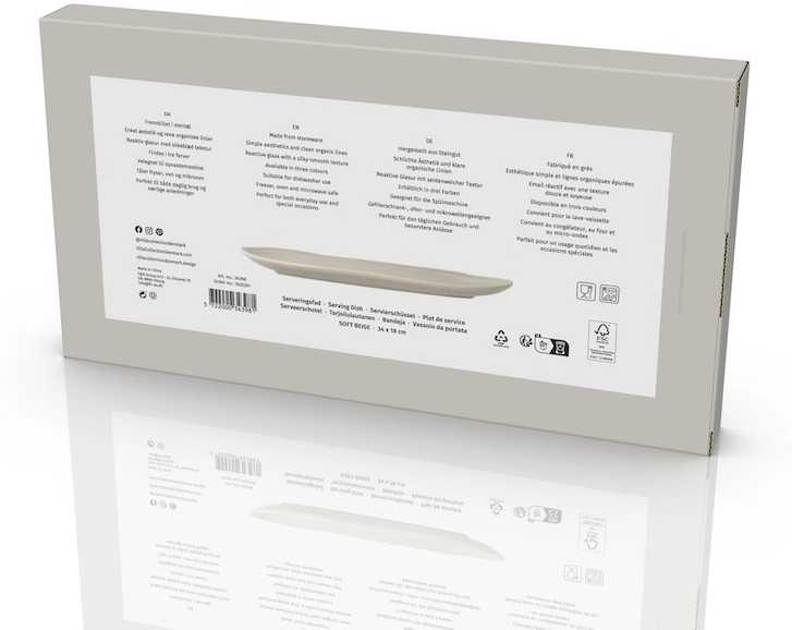 Villa Collection Kameninová servírovací tác Shoku Soft Beige 34x18 cm