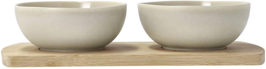 Villa Collection Kameninovo bambusová servírovací sada Shoku Soft Beige 28,5x13 cm
