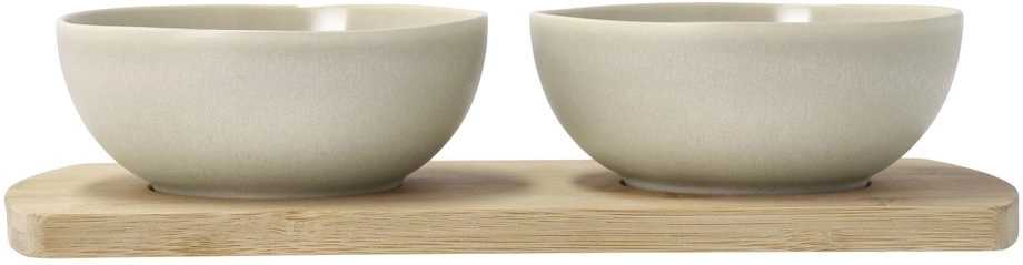 Villa Collection Kameninovo bambusová servírovací sada Shoku Soft Beige 28,5x13 cm