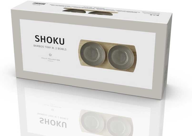 Villa Collection Kameninovo bambusová servírovací sada Shoku Warm Brown 28,5x13 cm