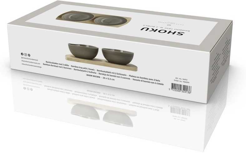 Villa Collection Kameninovo bambusová servírovací sada Shoku Warm Brown 28,5x13 cm