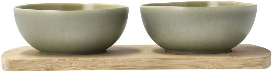 Villa Collection Kameninovo bambusová servírovací sada Shoku Pure Green 28,5x13 cm